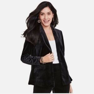 INC. LADIES BLACK VELVET BLAZER WITH MATCHING PANTS
